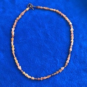 26in. lovely carnelian necklace with copper clasp